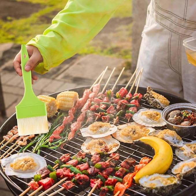 GEEKHOM Basting Brushes, Basting Pastry Baking Brush Set Heat Resistant Spread Oil Butter Sauce Marinade Meat Glazing for BBQ Grill Barbecue Baking Kitchen Cooking, Green
