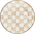 MACKENZIE-CHILDS Enamel Dinner Plate, Decorative Dinnerware Plate, 10 Inches, Brown-and-White Mocha Check