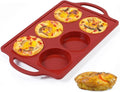CAKETIME Muffin Top Pan, 3 Inch Metal Reinforced Frame Silicone Egg Molds for Breakfast Sandwiches Non Stick Round Silicone Egg Pan for Baking English Muffins, Whoopie Pies, Corn Bread, Tarts Brown