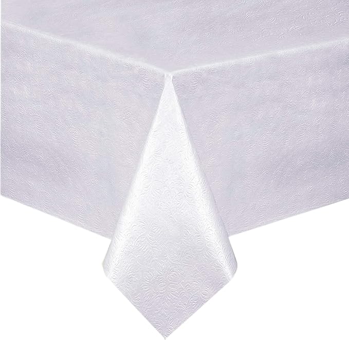 Home Bargains Plus Quilted Heavy Duty Table Pad Protector with Flannel Backing, Cut to Fit, Heat Resistant, Wipe Clean, Protects Table from Spills and Scratches, White, 52” x 168” Rectangle