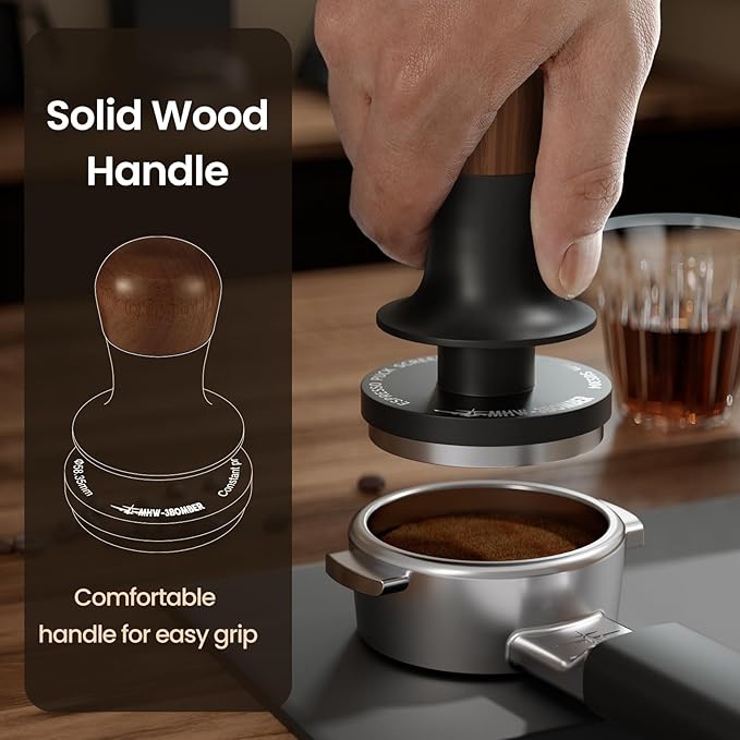 MHW-3BOMBER 58mm Espresso Tamper - 3 Spring Loaded Coffee Tamper with 15lb / 30lbs Replacement Springs - Barista Calibrated Tamper with Sound Feedback - Compatible with 58mm Portafilter T6172T-OS