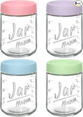 4-Pack 16oz Overnight Oats Containers with Airtight Lids - Glass Mason Jars with Measurement Marks for Yogurt, Meal Prep & Chia Pudding, Stackable & Leakproof