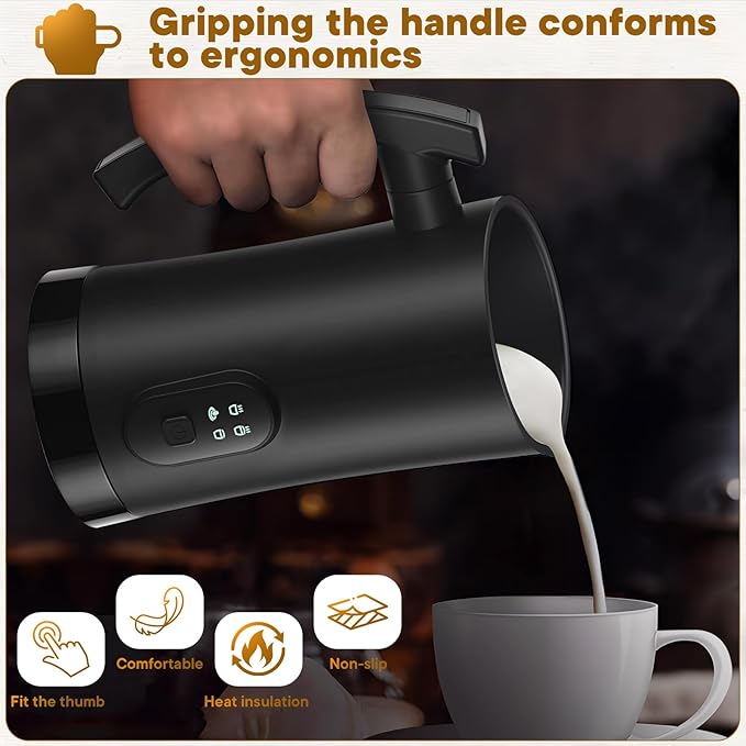 Milk Frother and Steamer,4-in-1 Electric Milk Frother for Latte Cappuccino Hot Chocolate，11.8oz/350ml Automatic Hot & Cold Foam Maker and Milk Warmer for Dairy