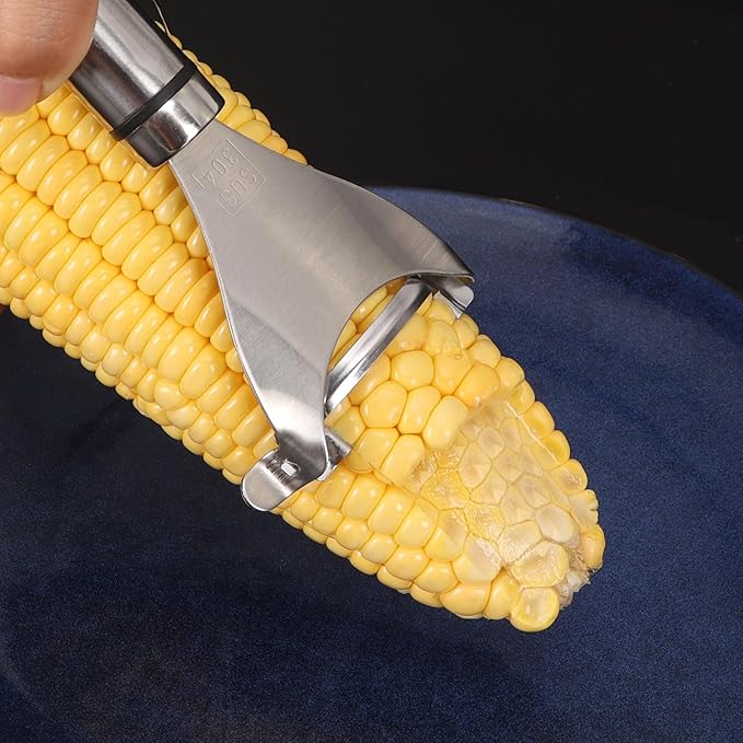 Corn Peeler, Corn Peeler for Corn on the Cob, 304 Stainless Steel Corn Cob Peeler, Corn Cob Stripper Tool, Quickly Remove Corn Kernels from Corn Cobs, Kichen Gadget