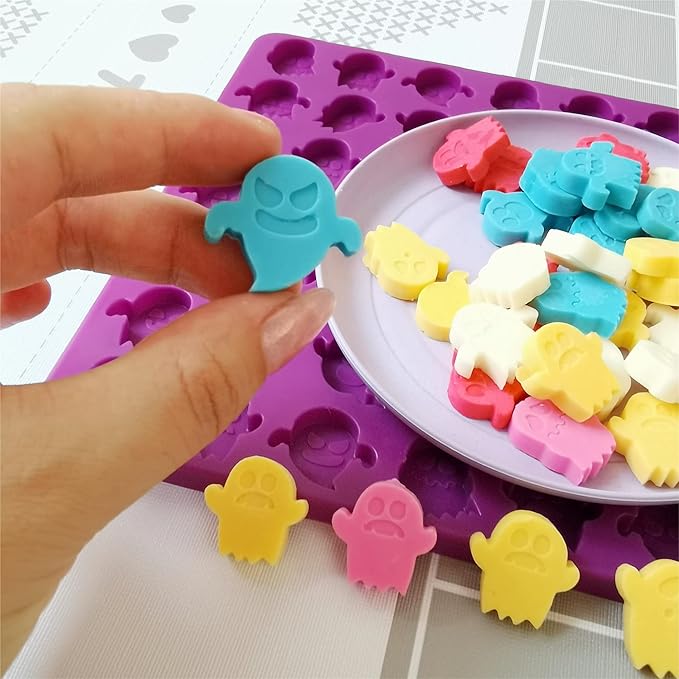 Halloween Ghost Molds with Scraper- Premium Silicone Candy Mold for Festive Treats and Decorations (1 PCS ghost)