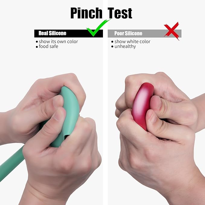 Heat Resistant Silicone Spoon Spatula, Doosu 600°F High Temp Flexible Cooking Spoons Kitchen Rubber Spoonula Scratch-Proof for Mixing Stirring Scraping Serving Non-Stick Cookware (11.4in, Aqua Sky)