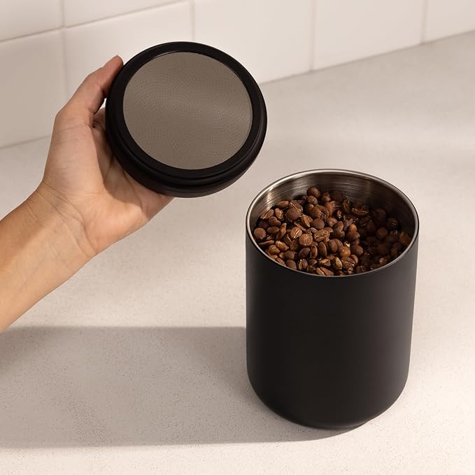 Fellow Atmos Electric Vacuum Canister & Storage Container - Airtight Coffee & Food Storage Containers - Coffee Containers - (Matte Black, 0.7 Liter)