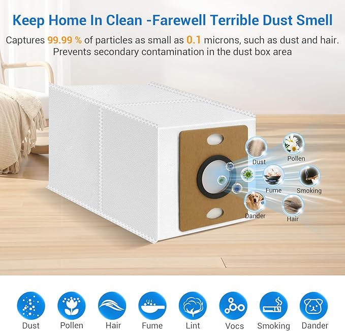 14 Pack A30 Pro Dust Bags for ILIFE A12 Pro/A30 Pro/V9/V9 Pro/Robot Vacuum Bags 3.2 L Large Capacity Heavy Duty Bags for Home Vacuum