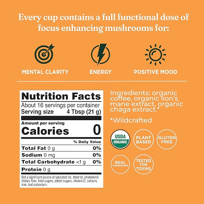 Four Sigmatic Mushroom Ground Coffee, Lion's Mane, 12 Ounce