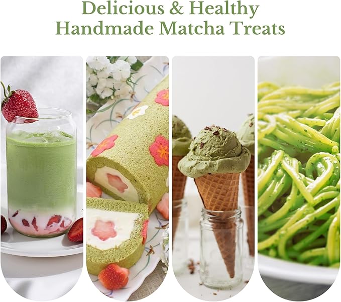 Matcha Whisk Sets, 5 Pcs Handmade Ceremony Matcha Kit, Ceramic Matcha Bowl with Spout, Whisk Set for Making Matcha, Gift for Lover, Family, Friends, Tea Enthusiasts
