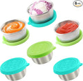 6x1.6 Oz Salad Dressing Containers With Lids, Small Leakproof Reusable Stainless Steel Salad Dressing Container To Go For Lunch Boxes,Sauce containers, Picnics,Travel Meal Prep And Kitchen Storage.