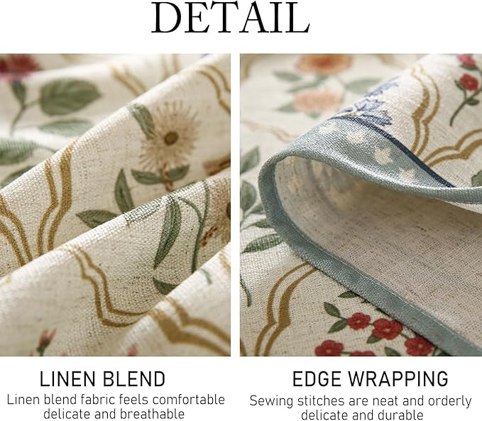 ISAENNE Designer Small Square Tablecloth,Western Linen Colorful Floral Indoor Table Cloth,Wrinkle Resistant Decor Tablecloths for Dining Thanksgiving Kitchen Christmas,55"*55"-Serenity B
