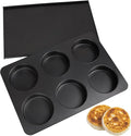 6 Cup Straight Side Jumbo English Muffin Cupcake Pan with Lid Hamburger Burger Bun Egg Sandwich Frittata Cinnamon Roll Focaccia Quiche Pancake Nonstick Baking Tin Tray Mold