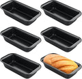 QTLCOHD 6 Pack 10 x 5 Bread Loaf Pan for Baking Homemade Bread, Non Stick Carbon Steel Loaf Pans