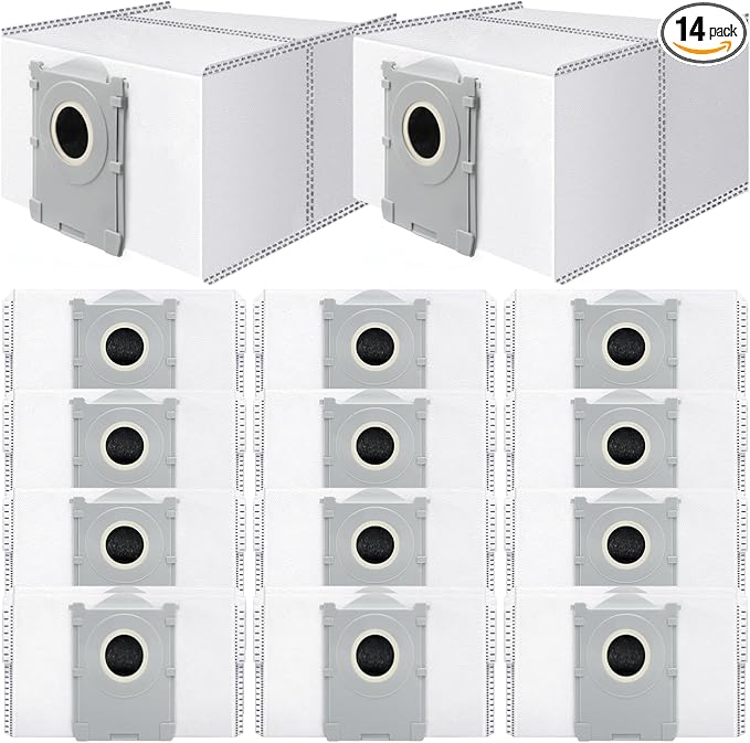 14Pcs Activated Dust Bags,Compatible with Ecovacs Deebot X8 Pro Omni/T50 Pro Omni/T80 Omni/X9 Pro Omni/Yeedi S14 Plus Robot Vacuum, 3.5L Large Capacity Disposable Replacement Bag