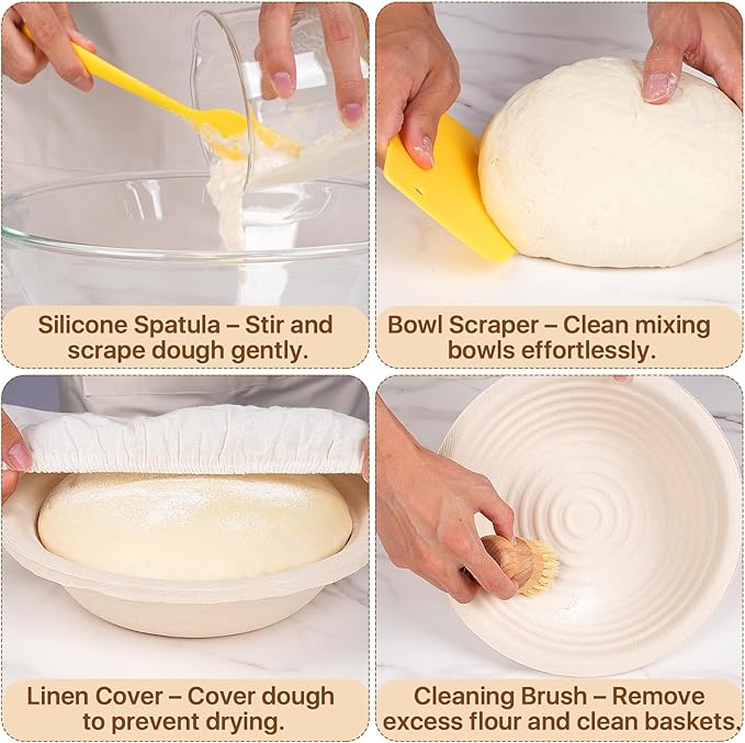 Non-Stick 11‘’ Oval Wood Pulp Banneton Bread Proofing Basket, Sourdough Banneton Basket, Bread Making Tool Brotform Sourdough Bread Baking Supplies