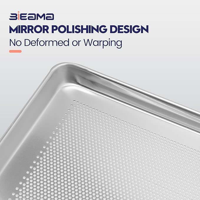 12 Pack Half Size 18" x 13" Aluminum Baking Sheet Pan Perforated, Commercial Bakery Equipment Cookie Sheets, NSF Approved Baking Tray
