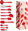 GIR: Get It Right 10-Piece Silicone Ultimate Kitchen Utensil Set – Spatulas, Ladle, Flip, Spoons, Whisk, Peeler & Spoonula – Nonstick, Non-Toxic, Heat-Resistant – Red