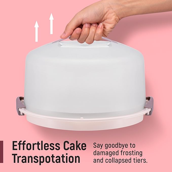 Tribello Extra Large Cake Storage Container, Cake Carrier With Handle Holds Cake 12 X 12 X 5 (Being)
