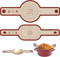 Silicone Bread Sling Oval and Round, 2 PCS Nonstick＆Reusable Bread Baking Mats, Easy-To-Clean Dutch Oven Liners, Sourdough Bread Baking Supplies (Oval and Round, Red)