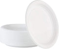 PLASTICPRO 9 inch Round Plastic Plates Microwaveable, Disposable, White, Dinnerware 100 Count