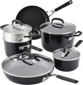 KitchenAid Hard Anodized Nonstick Cookware/Pots and Pans Set, 10 Piece - Matte Black