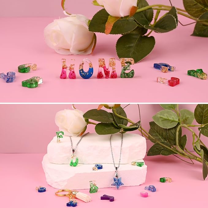 Actvty Mini Alphabet Resin Molds - 3Pcs Letter Molds for Epoxy Casting Small Number Alphabet Silicone Mold for DIY Earring Necklace Pendant Jewelry Resin Crafts Decor