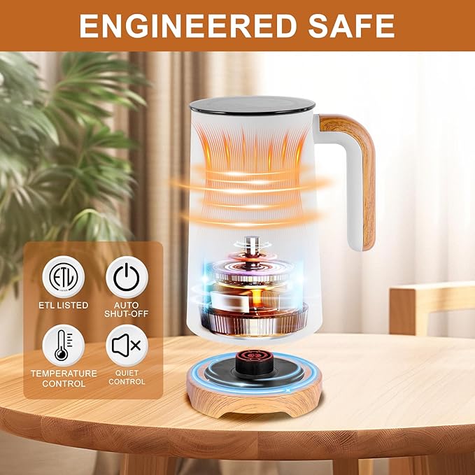 Milk Frother, Electric Milk Frother and Steamer 400W, Automatic Warm and Cold Foam Maker and Milk Warmer 4 in 1 with 2 Whisk for Latte, Cappuccino, Macchiato, Hot Chocolate Coffee