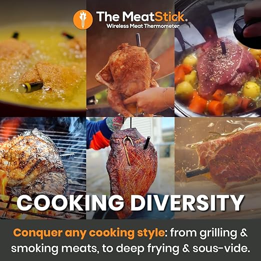 MeatStick Wireless Meat Thermometer for Grilling, Smoking, BBQ, Air Fryer, Deep Frying, Oven, Sous Vide
