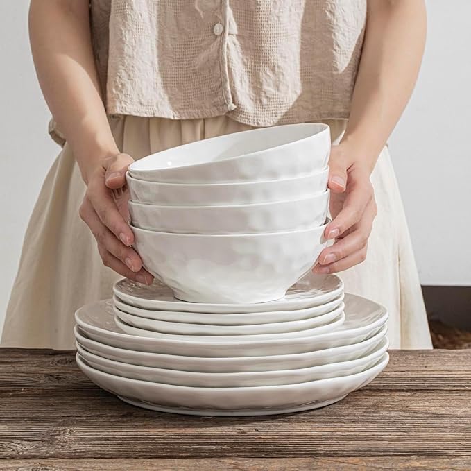 Soup Bowls, 7 Inch Oatmeal Bowls, Kitchen Bowl Set, Microwave and Dishwasher Safe, Scratch Resistant, Set of 2
