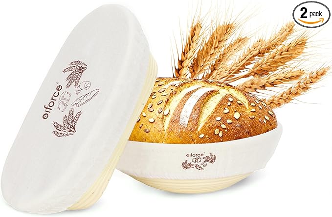 Banneton Sourdough Proofing Basket Kit,10"Round & 11"Oval Proofing Basket with Liners & Covers,Bread Baking Supplies for Home or Professional Sourdough Bakers Baking Tool