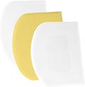 SURDOCA Dough Scraper Bench Scraper - 3P 5.9x4.3" Plastic Flexible Bowl Scraper, Sharp Edge & Angles Cake Scraper. Non-Slip Bakeware Decorating Tools Sculpting & Modeling Tools - White+Yellow+White