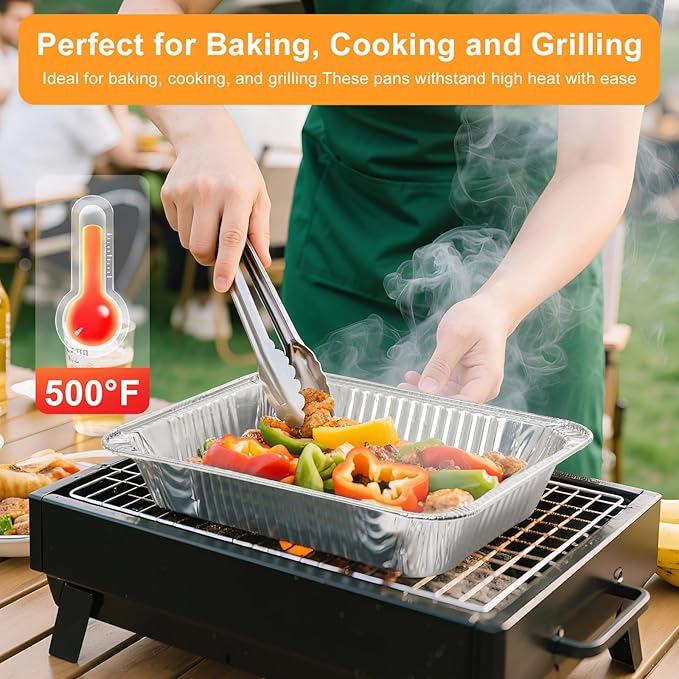Notwoe® 100pc Disposable Aluminum Pans With Lids, 7x5(100pc) Combo Set, Disposable Baking and Cake Pan. (100 Pack w/Lids)