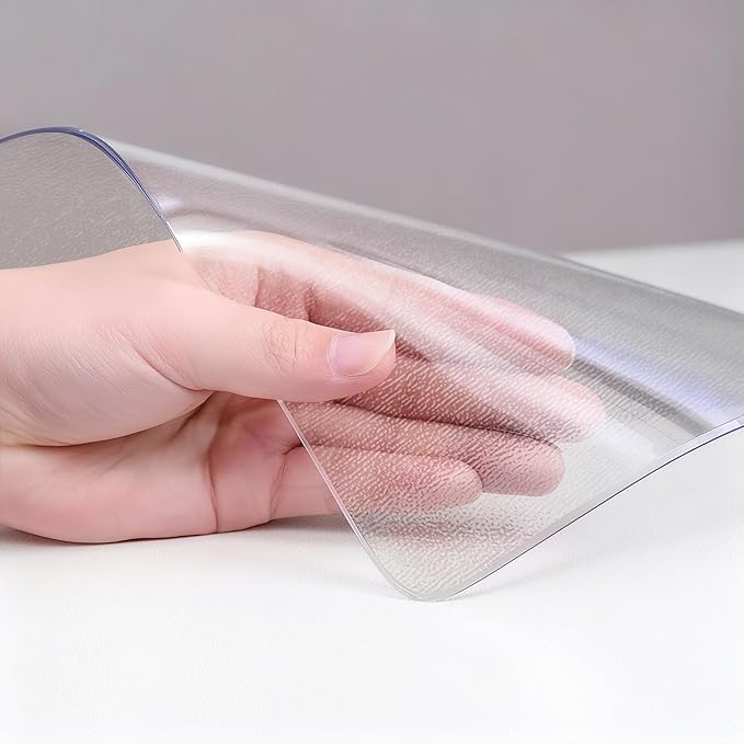 Frosted Table Protector 30 x 60 Inch, 1.4mm Thick Waterproof PVC Plastic Table Cover, Durable Table Pad for Dining Room, Kitchen, Writing Desk, and Coffee Tables