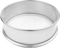 Stainless Steel Flour Sifter Fine Mesh Round Flour Sieve for Baking 12" Diameter x 2.5" High; 20 Mesh (Hole Size 0.85mm)