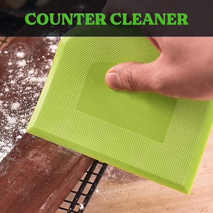 SURDOCA Dough Scraper Bench Scraper - 3P 5.9x4.3" Plastic Flexible Bowl Scraper, Sharp Edge & Angles Cake Scraper. Non-Slip Bakeware Decorating Tools Sculpting & Modeling Tools - White+Yellow+White