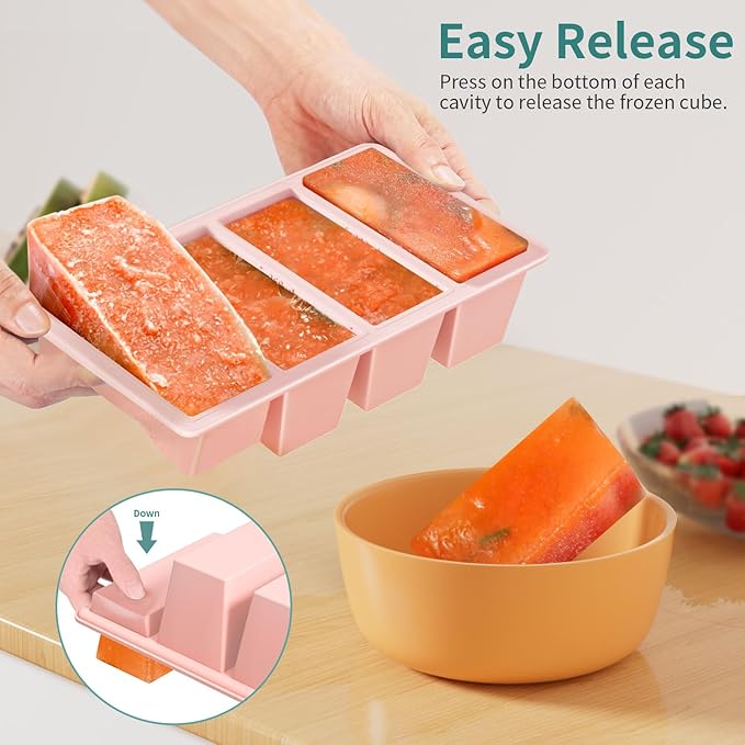 Silicone Freezer Tray for Sauce Cube: GGOW Silicone Freezing Tray for Broth Soup Storage - Freeze 250mL 125mL Souped Portion