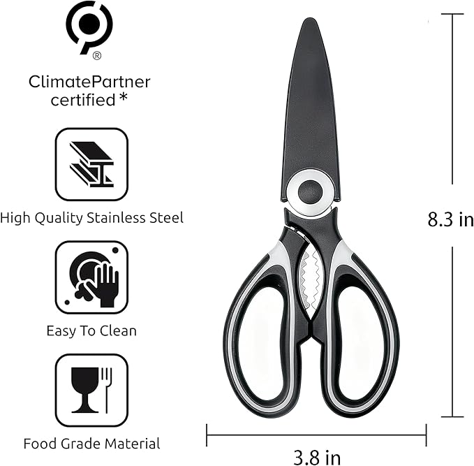 Kitchen Scissors All Purpose 3 Pack - Heavy Duty Stainless Steel Cooking Shears for Cutting Meat, Food, Fish, Poultry Multipurpose Sharp Sissors for Dishwasher Safe