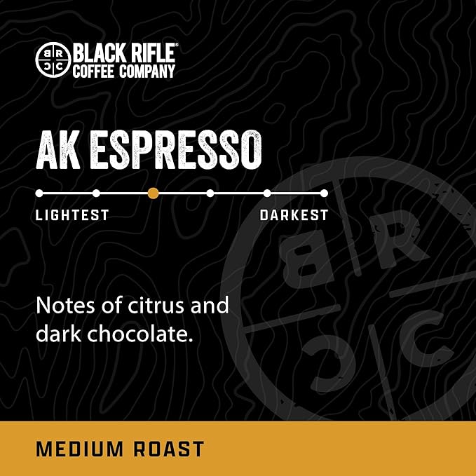 Black Rifle Coffee Company AK Espresso, 32 Count, Medium Roast K Cups - Single Serve K Cups Coffee Pods - Kcup Pods Compatible with Keurig 1.0 & 2.0 - Made from Arabica Beans