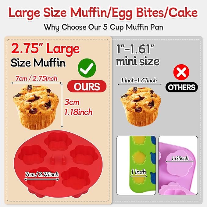 2 pieces Silicone Air Fryer Muffin Pan Egg Bite Mold for Oven Baking,Mini Muffin Tins Cups Cake Tray for Air Fryer Liners Basket Instant Pot Accessories Baking Muffin Cakes Pancake Quiche