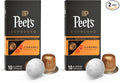Peet's Coffee, Dark Roast Espresso Capsules Compatible with Nespresso Original Machine, Caramel 10 Count (1 Box of 10 Espresso Capsules) (Pack of 2)