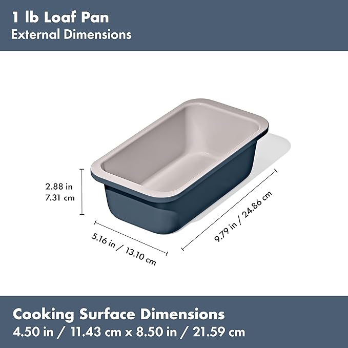 OXO Good Grips Non-Stick Pro Ceramic Coated Metal Bakeware 1Lb Loaf Pan – Storm Blue