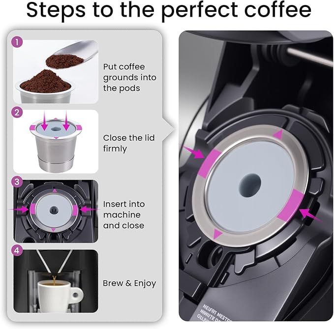 2 Pack Roogaluckeep Reusable Stainless Steel Coffee Pod Capsules, Stainless Steel Reusable K -Cups for Keurig, Refillable Coffee Filters for Keurig Family