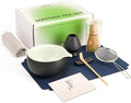 7 Pcs Matcha Kit Set, Matcha Whisk and Bowl with Spout, Powder Sifter, Whisk Holder, Bamboo Scoop and Scoop Rest, Perfect Prepare Tools for Making Matcha Tea (Charcoal Grey)