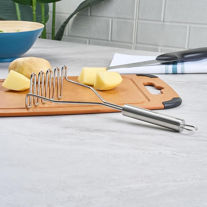 Restaurantware-German Standard Wire Mashers With Ergonomic Handle, 24 Heavy-Duty Potato Mashers - Dishwashable, Durable, Stainless Steel Food Mashing Tool, For Avocado, Beans, Sweet Potatoes, And More