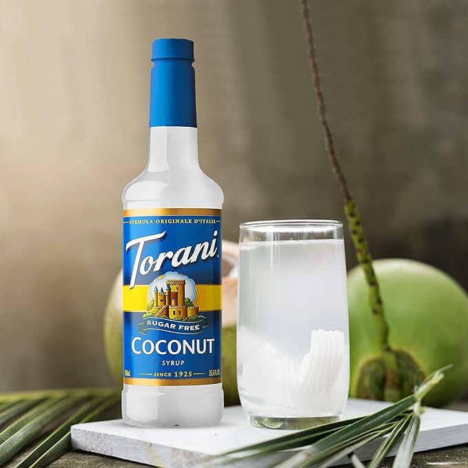 Jimoco® Syrup Pump Dispenser + Torani® Sugar Free Coconut Syrup, 25.4 oz - Coffee Syrup Pump & Flavoring Bundle