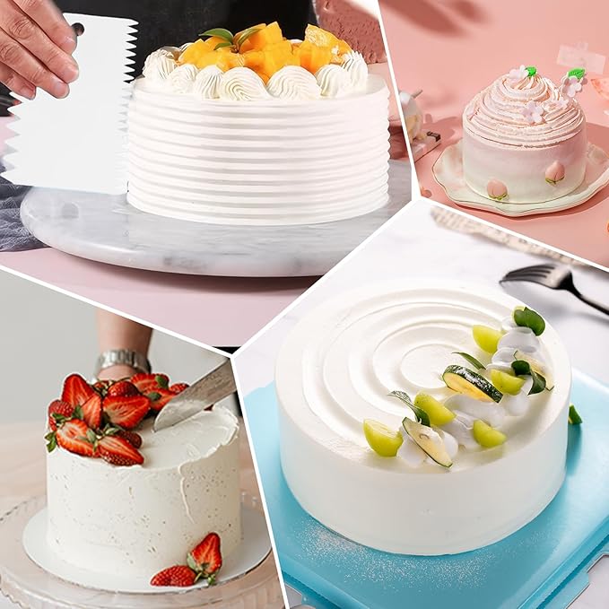 5 Pcs Fondant Smoother, Icing Smoother Essential Baking Tools for Perfectly Smooth Cakes(White)