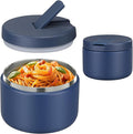 12oz Insulated Vacuum Food Jar with Buckle Lid Wide Mouth Soup Thermo for Hot Food Kids Leakproof Stainless Steel Lunch Container- Blue 1 Pack