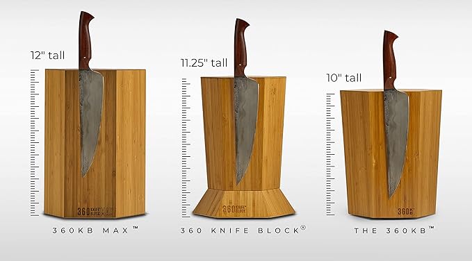360KnifeBlock® - The 360KB™ ROTATING Magnetic Knife Block 10" tall SeriousEats/Food&Wine BEST Universal Knife Block - handmade in Washington