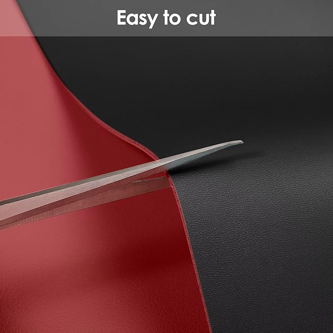 Leather Dresser Cover,1.8mm Thick,14x90 Inch,Dresser Protector Top,Dresser Top Protector,Dresser Cover Top,Dresser Top Cover,Dresser Cover Top for Bedroom.(Black+Wine Red,14x90)